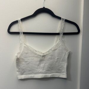 Urban Outfitters White Lace Trim Tank Top